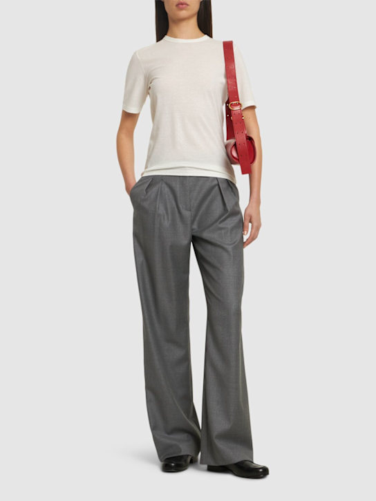 Jil Sander: Cotton jersey logo short sleeved t-shirt - White - women_1 | Luisa Via Roma