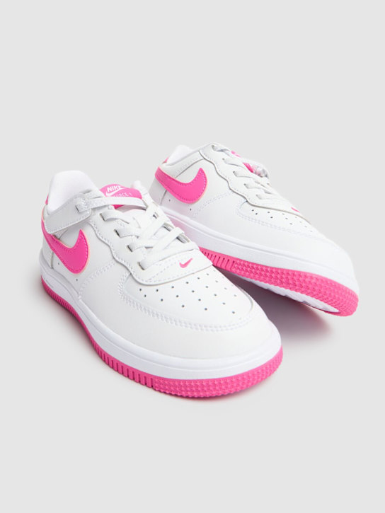Nike: Force 1 Low Easyon sneakers - White/Fuchsia - kids-boys_1 | Luisa Via Roma