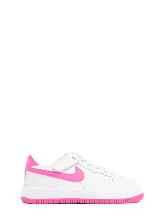 Nike: Force 1 Low Easyon sneakers - White/Fuchsia - kids-boys_0 | Luisa Via Roma