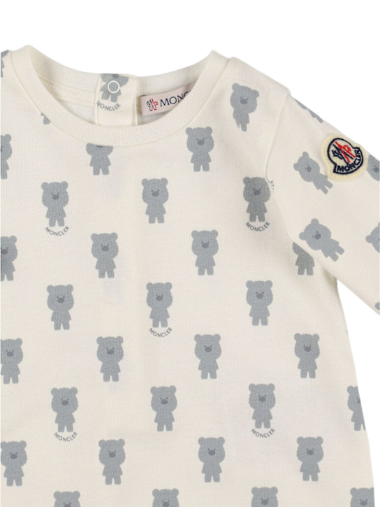 Moncler: Teddy bear print cotton set - kids-boys_1 | Luisa Via Roma