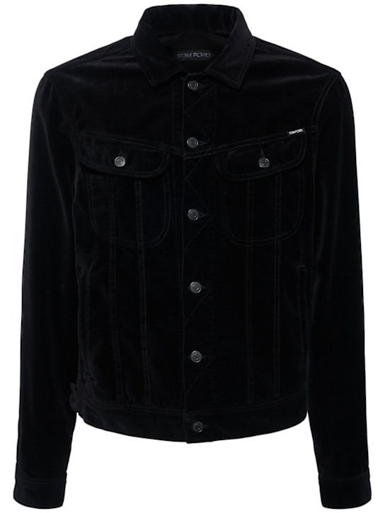 Tom Ford: Icon cotton velvet jacket - men_0 | Luisa Via Roma
