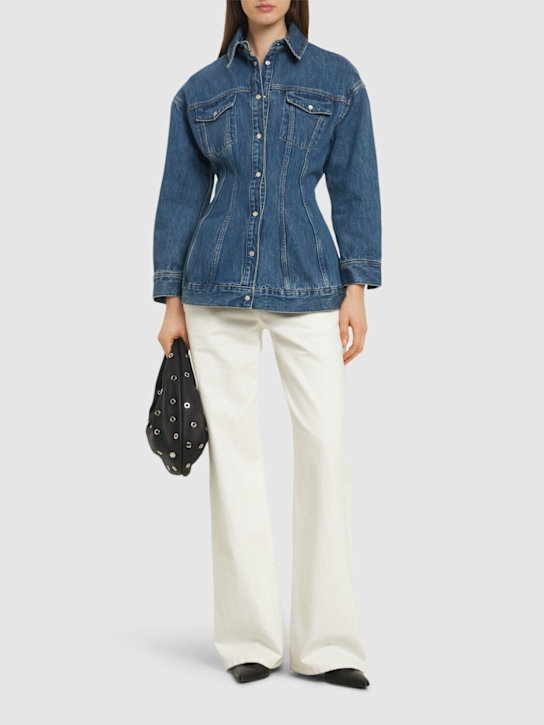 Wardrobe.nyc: Cotton denim structured jacket - women_1 | Luisa Via Roma