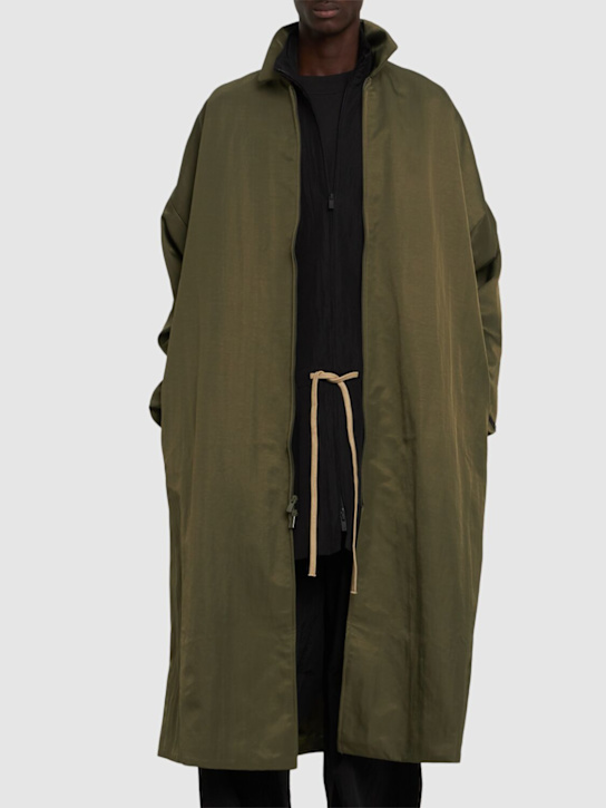 Fear of God ESSENTIALS: Textured nylon trench coat - Military Green - men_2 | Luisa Via Roma