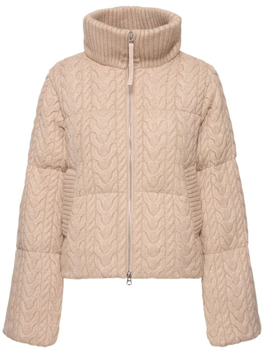 Varley: Reggie cable knit puffer jacket - women_0 | Luisa Via Roma