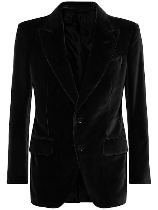 Tom Ford: Compact light velvet blazer - ブラック - men_0 | Luisa Via Roma