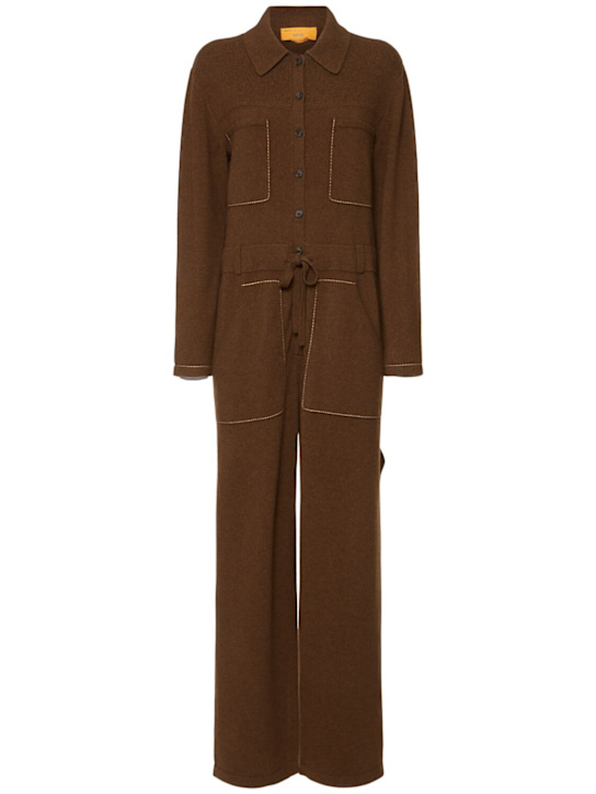 Guest In Residence: Everywear cashmere coverall jumpsuit - Brown - women_0 | Luisa Via Roma