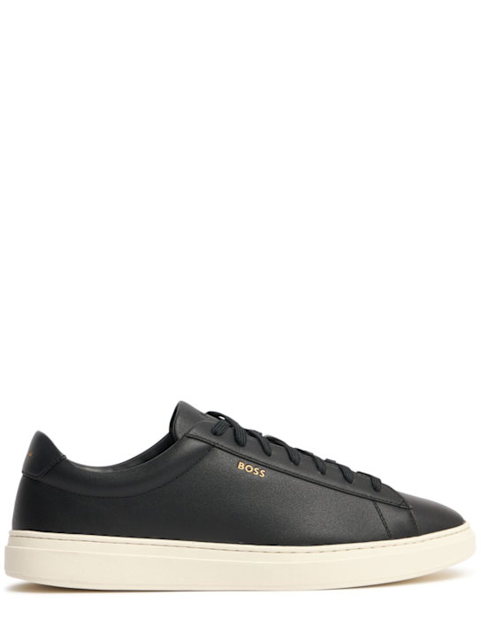 Boss: Kieran leather sneakers - Black - men_0 | Luisa Via Roma