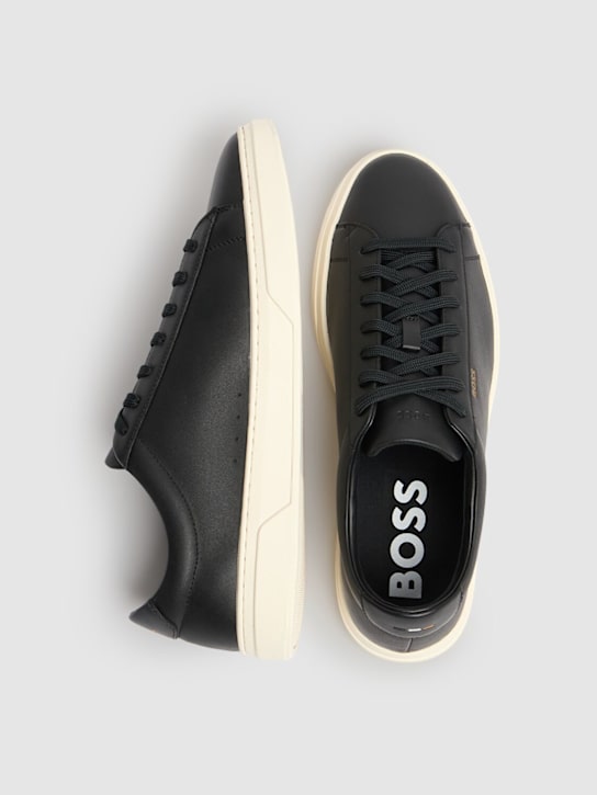 Boss: Kieran leather sneakers - Black - men_3 | Luisa Via Roma