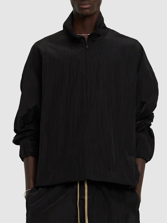 Fear of God ESSENTIALS: Ripstop half-zip sweatshirt - Black - men_2 | Luisa Via Roma