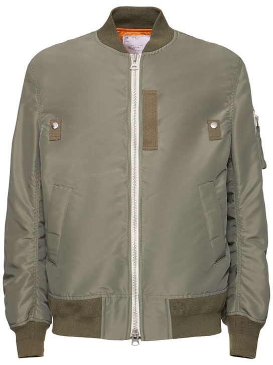 Sacai: Nylon twill jacket - Khaki - men_0 | Luisa Via Roma