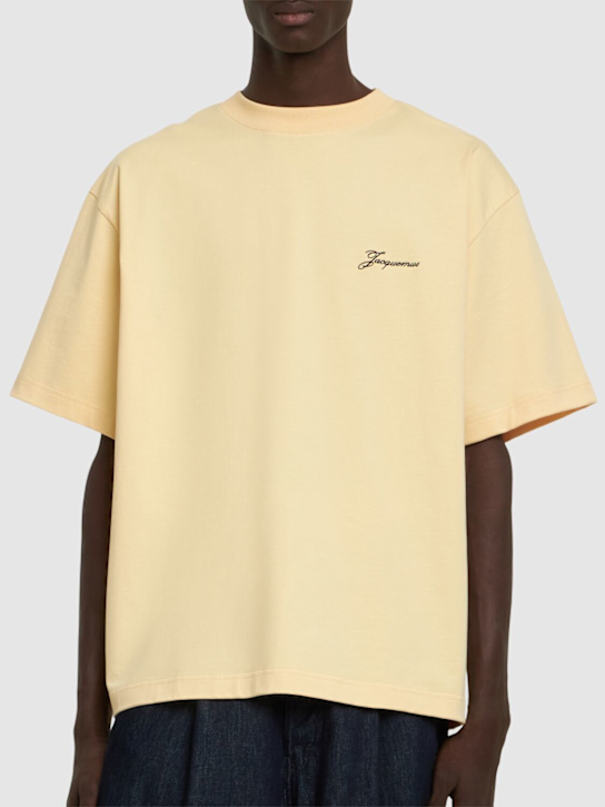 Jacquemus: Le t-shirt halteres cotton t-shirt - Beige - men_2 | Luisa Via Roma