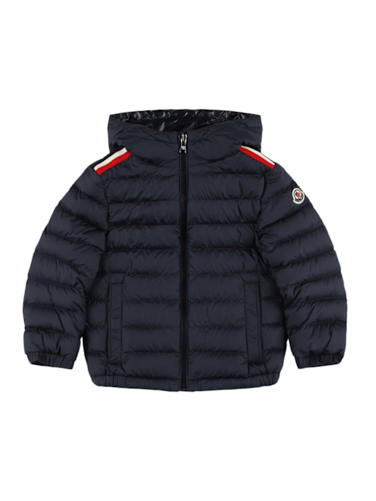 Moncler: Chaqueta de plumas de techno - Azul Oscuro - kids-boys_0 | Luisa Via Roma