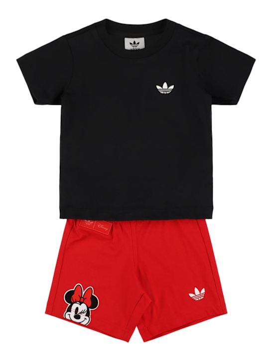 adidas Originals: Printed cotton jersey t-shirt & shorts - kids-girls_0 | Luisa Via Roma