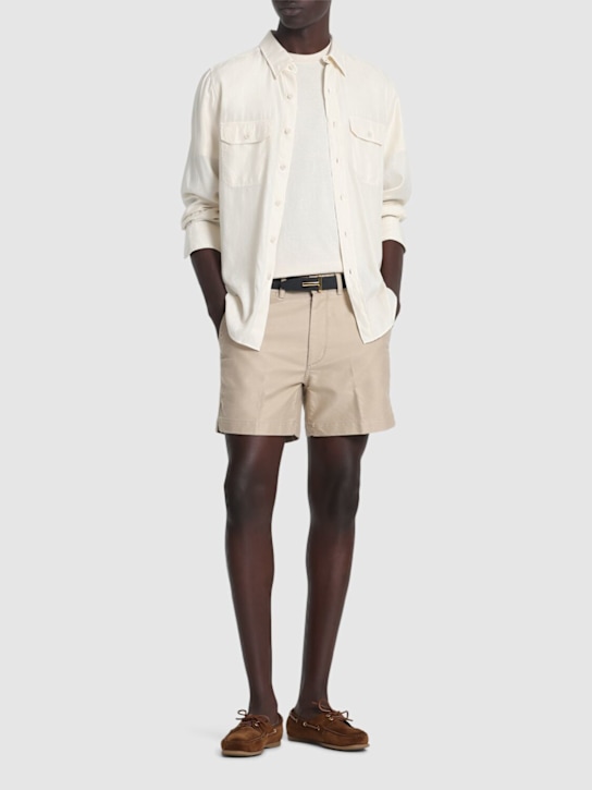 Tom Ford: Brushed cotton satin shorts - men_1 | Luisa Via Roma