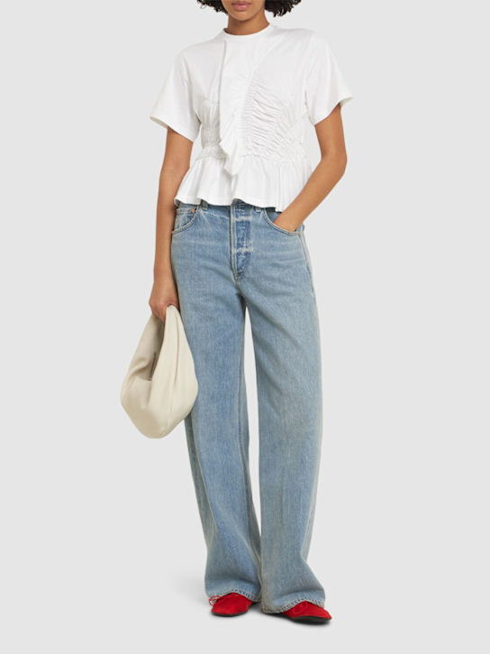 Cecilie Bahnsen: Ace cotton blend jersey t-shirt - women_1 | Luisa Via Roma