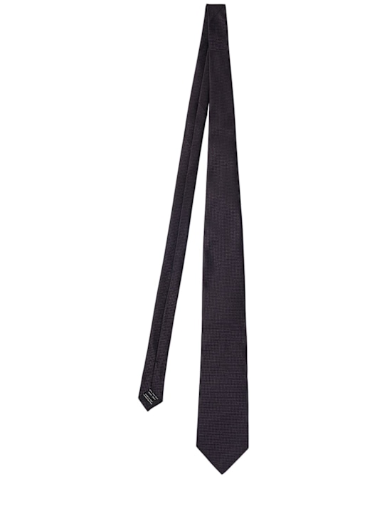 Tom Ford: 8厘米Grisaille真丝领带 - 梅紫色 - men_0 | Luisa Via Roma