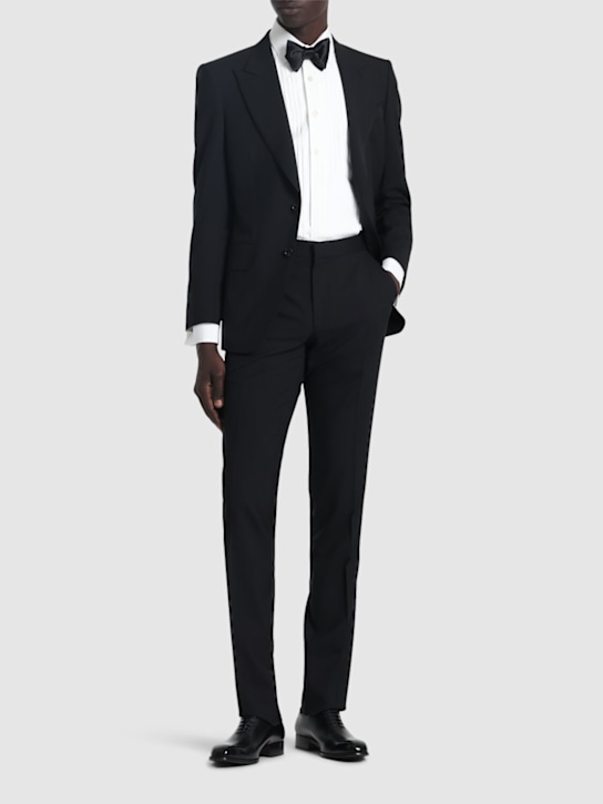 Tom Ford: スリムフィットコットンポプリンイブニングシャツ - オプティカルホワイト - men_1 | Luisa Via Roma