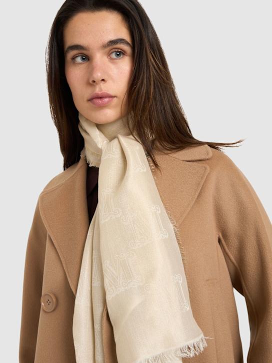 Max Mara: Whisky monogram jacquard lurex scarf - women_1 | Luisa Via Roma