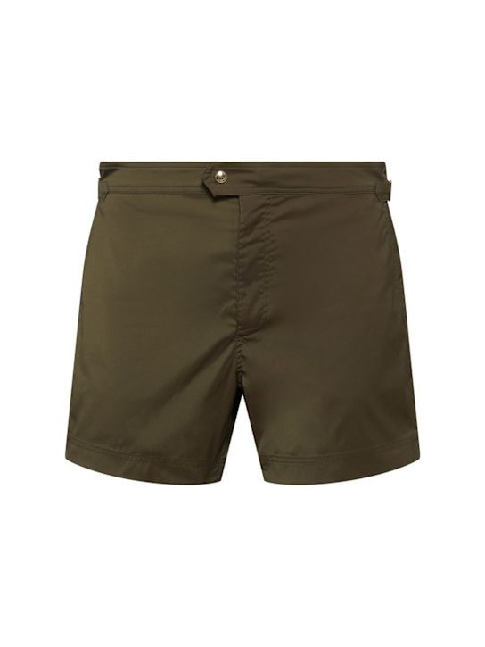 Tom Ford: Compact tech swim shorts - Military Green - men_0 | Luisa Via Roma