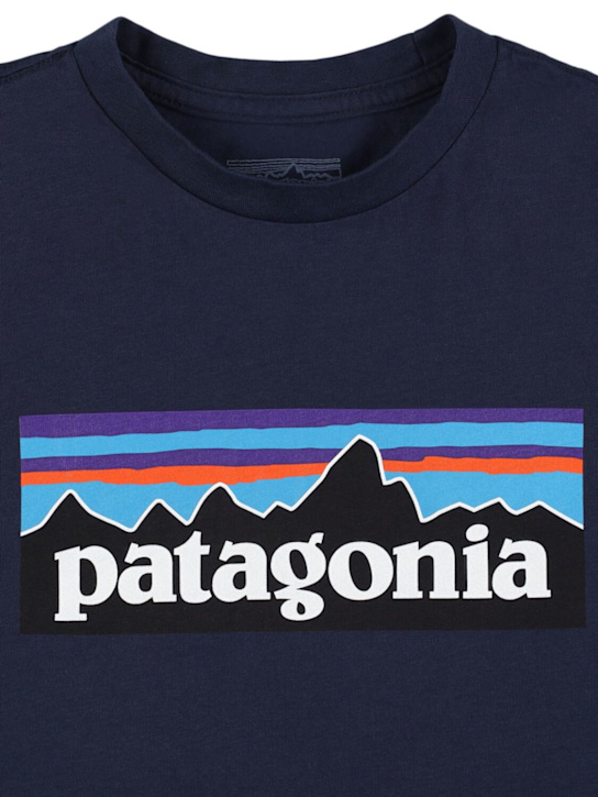 Patagonia: T-shirt in cotone organico con logo - kids-girls_1 | Luisa Via Roma