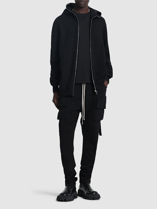 Rick Owens DRKSHDW: Creatch cotton drawstring cargo pants - men_1 | Luisa Via Roma