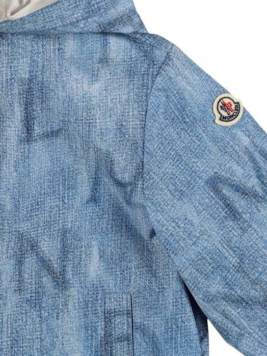 Moncler: Chaqueta de techno efecto denim - Denim - kids-boys_1 | Luisa Via Roma
