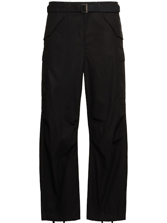 Sacai: Cotton twill pants - Black - men_0 | Luisa Via Roma
