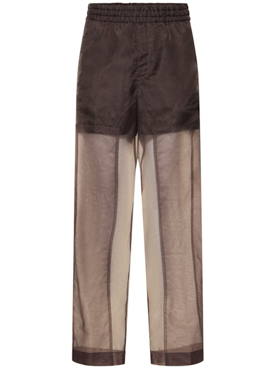 Dries Van Noten: Pendo elasticated waist pants - Brown - men_0 | Luisa Via Roma