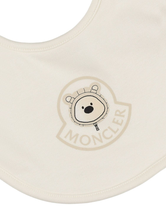 Moncler: Gorrito y babero - Blanco - kids-boys_1 | Luisa Via Roma
