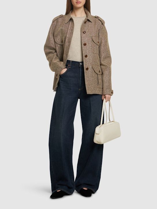 Blazé Milano: Sahariana linen blend jacket - Beige - women_1 | Luisa Via Roma
