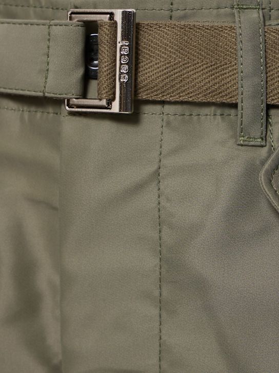 Sacai: Nylon twill shorts - Khaki - men_4 | Luisa Via Roma