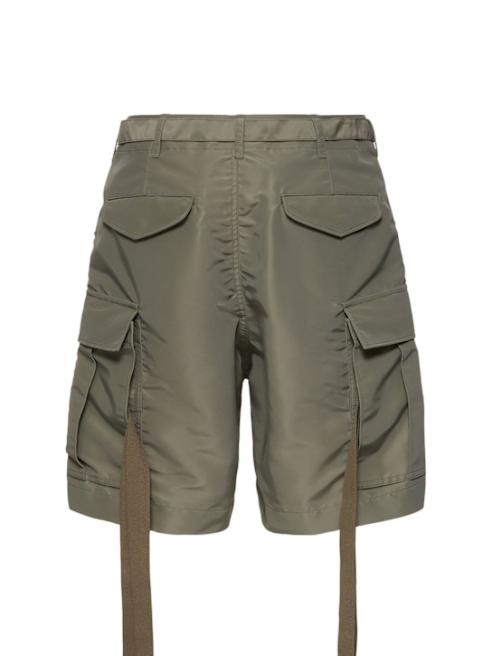 Sacai: Nylon twill shorts - Khaki - men_3 | Luisa Via Roma