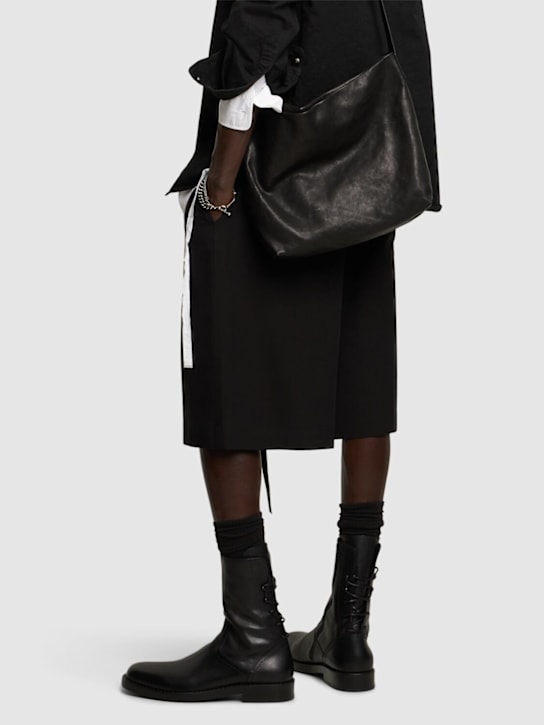 Ann Demeulemeester: Heiko laced leather ankle boots - Black - men_1 | Luisa Via Roma