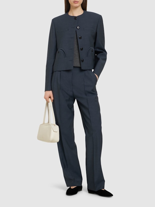 Blazé Milano: Fox tailored wool blend straight pants - women_1 | Luisa Via Roma