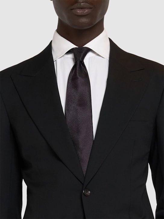 Tom Ford: 8厘米Grisaille真丝领带 - 梅紫色 - men_1 | Luisa Via Roma