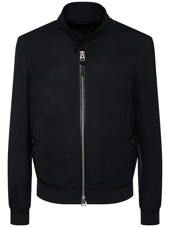 Tom Ford: Light wool & silk casual jacket - Black - men_0 | Luisa Via Roma