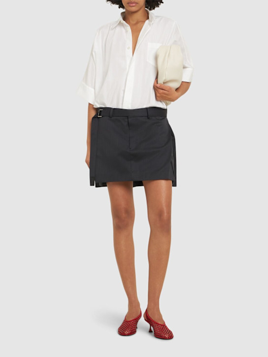 Sacai: Vestido corto - Negro/Blanco - women_1 | Luisa Via Roma