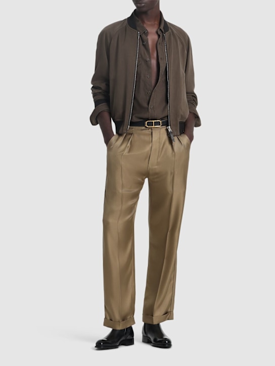 Tom Ford: Fluid hazed gabardine bomber - men_1 | Luisa Via Roma