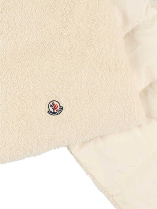Moncler: Teddy capsule混棉羽绒围巾 - Silk White - women_3 | Luisa Via Roma