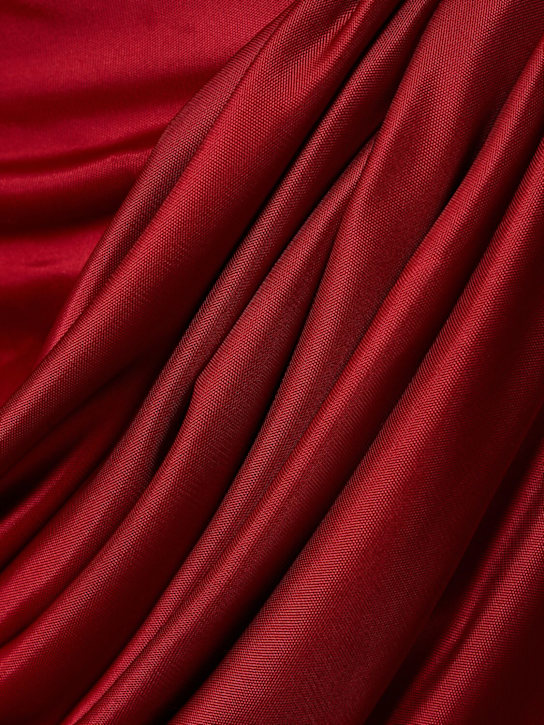 Magda Butrym: Sleeveless satin draped mini dress - Red - women_4 | Luisa Via Roma