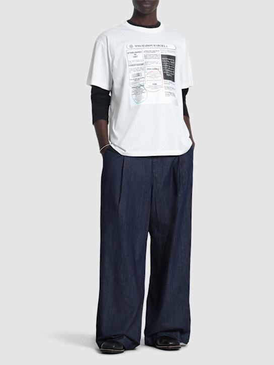 MM6 Maison Margiela: Printed cotton jersey t-shirt - men_1 | Luisa Via Roma