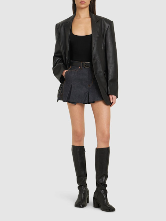 Sacai: Cotton denim skort - women_1 | Luisa Via Roma