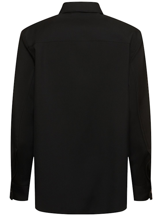 Jil Sander: Wool gabardine overshirt - Black - men_3 | Luisa Via Roma