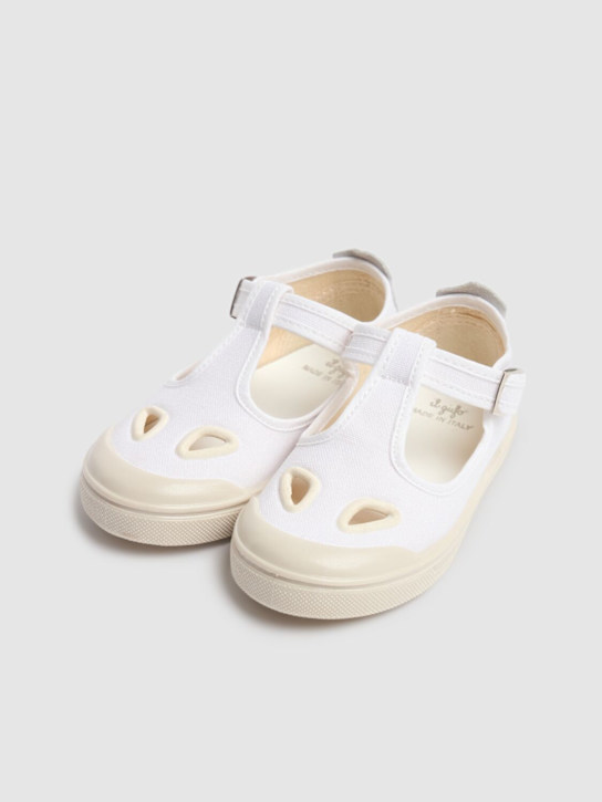 Il Gufo: Cotton canvas sandals - White - kids-boys_1 | Luisa Via Roma