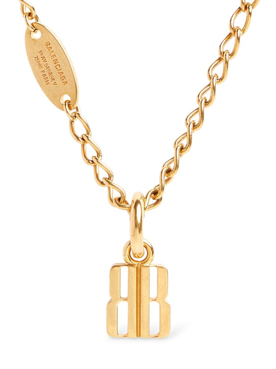 Balenciaga: Nano thin collar necklace - Gold - men_0 | Luisa Via Roma