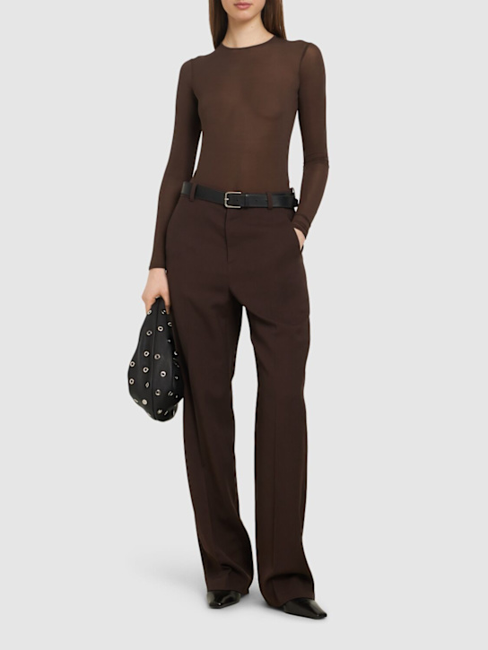 Wardrobe.nyc: Sheer stretch viscose bodysuit - women_1 | Luisa Via Roma
