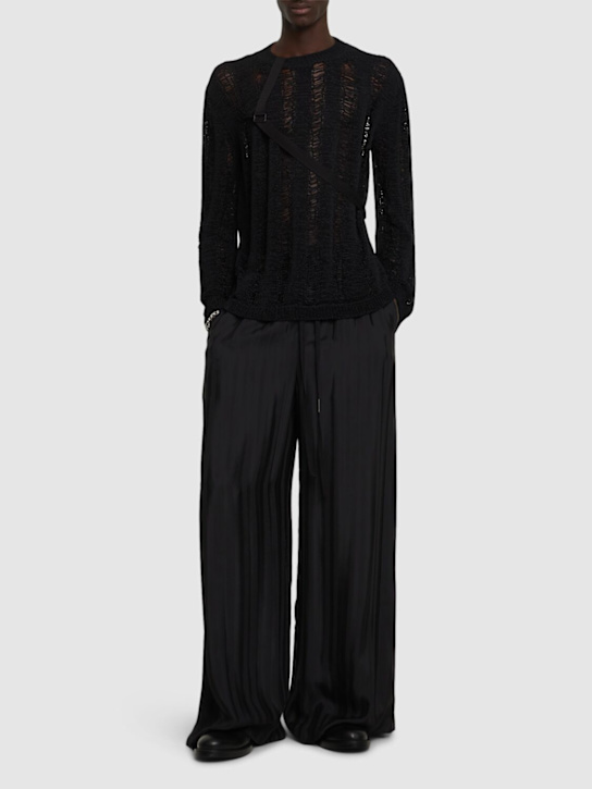 Ann Demeulemeester: Balder oversize stitched  sweater - Black - men_1 | Luisa Via Roma