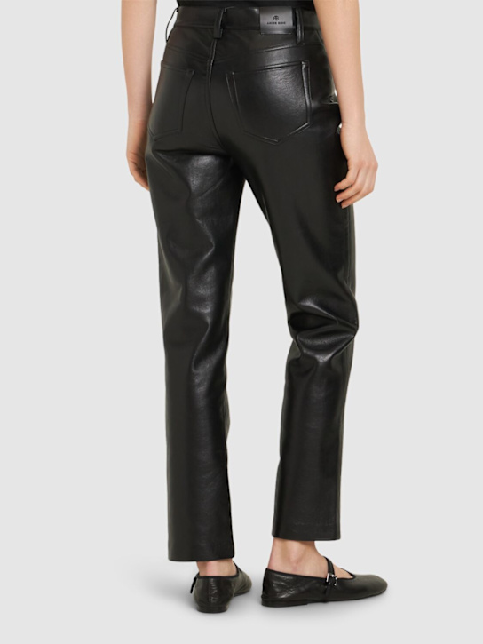 Bruno straight leather blend pants - ANINE BING - Women  | Luisaviaroma