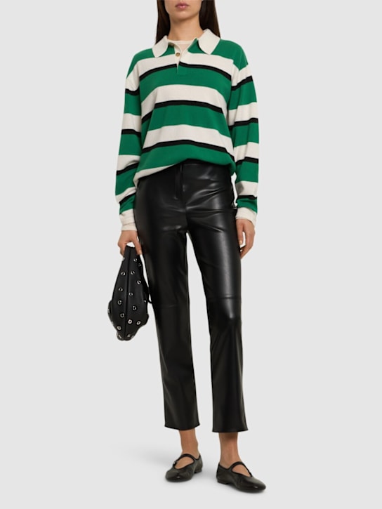 'S Max Mara: Pantaloni dritti Edgard spalmati - Nero - women_1 | Luisa Via Roma