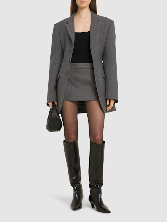 Wardrobe.nyc: Stretch wool mini skirt - Grey - women_1 | Luisa Via Roma